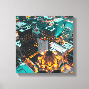 Aerial photo of high rise buildings canvas print