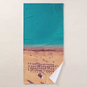 AERIAL PHOTO OF SEASHORE BATH TOWEL