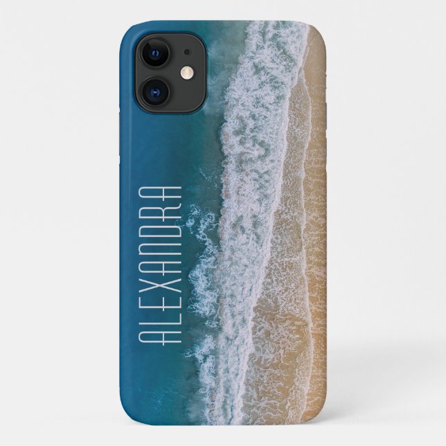 Aerial Photo Sandy Beach Palm Coast Turquoise Sea Case-Mate iPhone Case (Back)