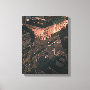 aerial photography city buildings canvas print