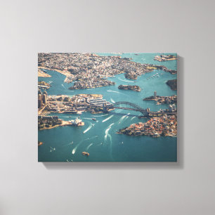 Aerial photography of bridge canvas print