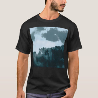 Aerial Photography Of Dark Pine Trees - Paint Filt T-Shirt