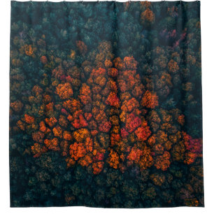 Aerial photography of forest shower curtain