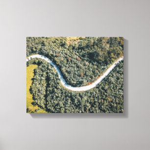 aerial photography of grey road canvas print