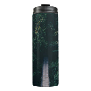 AERIAL PHOTOGRAPHY OF HANGING BRIDGE NEAR TREES THERMAL TUMBLER