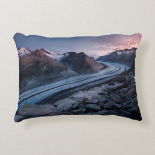 AERIAL PHOTOGRAPHY OF MOUNTAIN AND RIVER DECORATIVE CUSHION