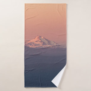 AERIAL PHOTOGRAPHY OF MOUNTAIN WITH SNOW BATH TOWEL
