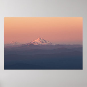 AERIAL PHOTOGRAPHY OF MOUNTAIN WITH SNOW POSTER
