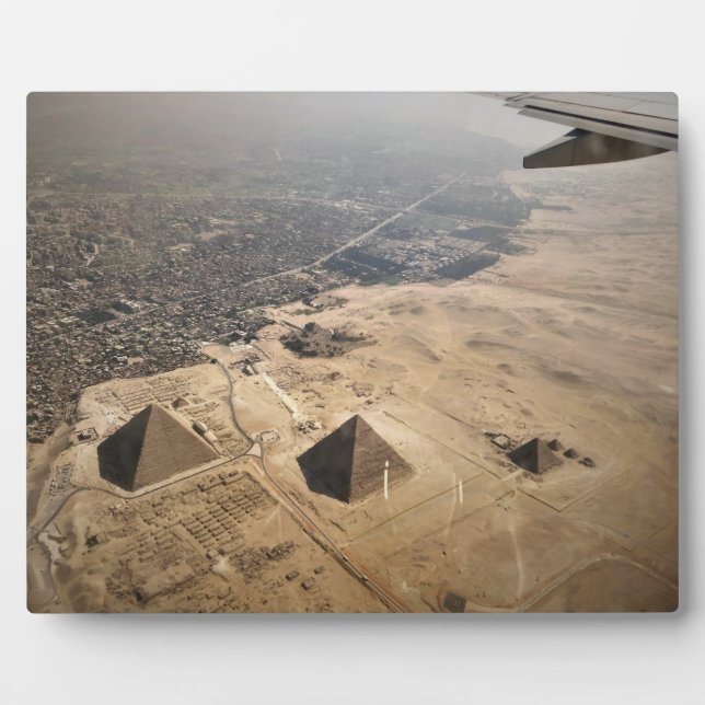 aerial photography of pyramids of Egypt Plaque (Front)