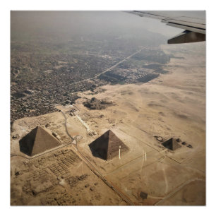 aerial photography of pyramids of Egypt Poster