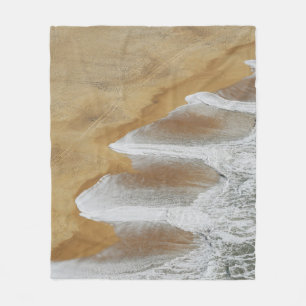 AERIAL PHOTOGRAPHY OF SEA WAVES FLEECE BLANKET