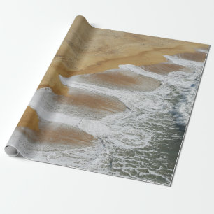 AERIAL PHOTOGRAPHY OF SEA WAVES WRAPPING PAPER