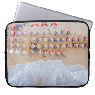 Aerial photography of seashore at daytime laptop sleeve