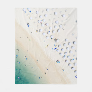 Aerial photography of seashore fleece blanket