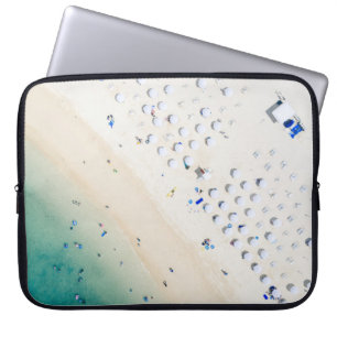 Aerial photography of seashore laptop sleeve
