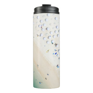 Aerial photography of seashore thermal tumbler