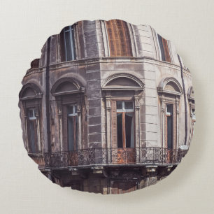 AERIAL PHOTOGRAPHY OF WINDOWPANE OF THE BUIDLING ROUND CUSHION