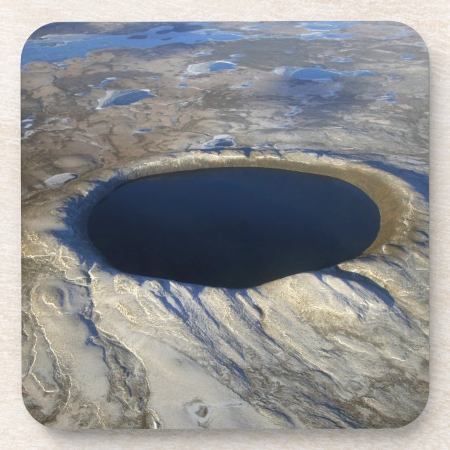 Aerial Pingualuit Crater, Quebec, Canada. Coaster (Front)