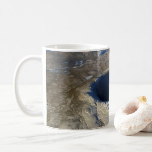 Aerial Pingualuit Crater, Quebec, Canada. Coffee Mug