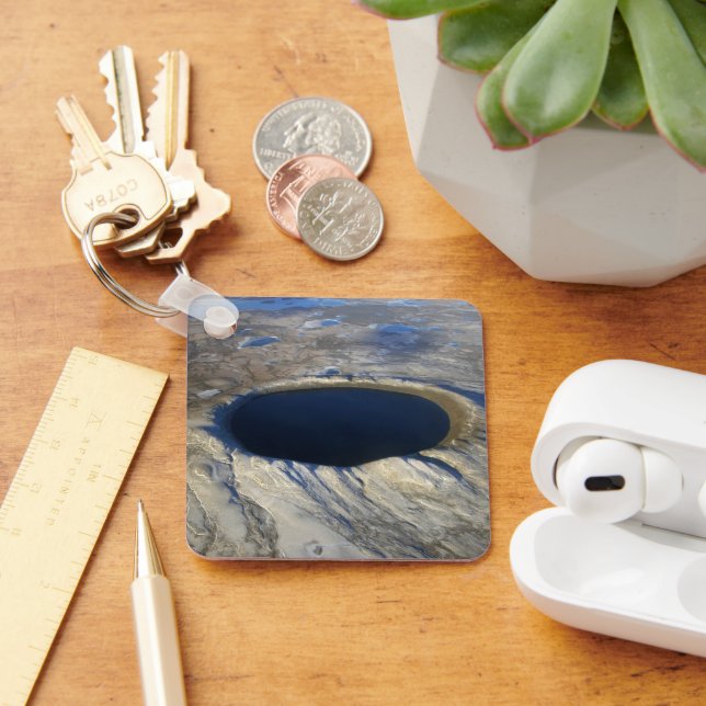 Aerial Pingualuit Crater, Quebec, Canada. Key Ring (Desk)
