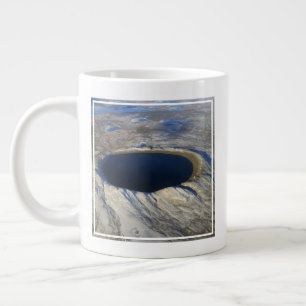 Aerial Pingualuit Crater, Quebec, Canada. Large Coffee Mug