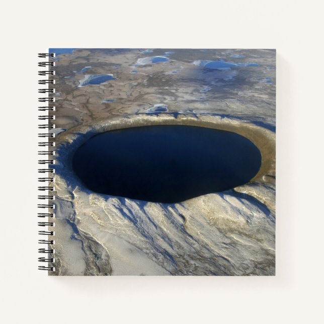 Aerial Pingualuit Crater, Quebec, Canada. Notebook (Front)