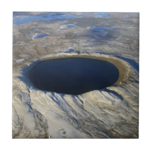 Aerial Pingualuit Crater, Quebec, Canada. Tile