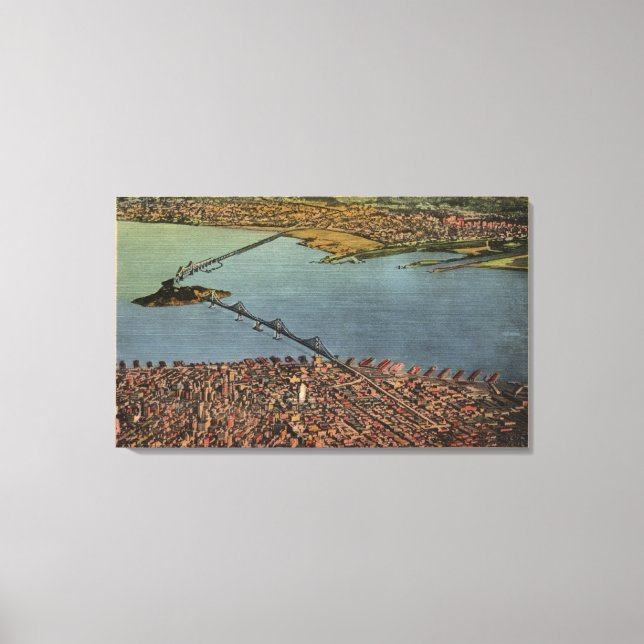 Aerial, San Francisco-Oakland Bay Bridge Canvas Print (Front)