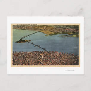 Aerial, San Francisco-Oakland Bay Bridge Postcard