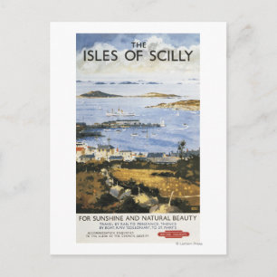 Aerial Scene of Town and Dock Railway Poster Postcard