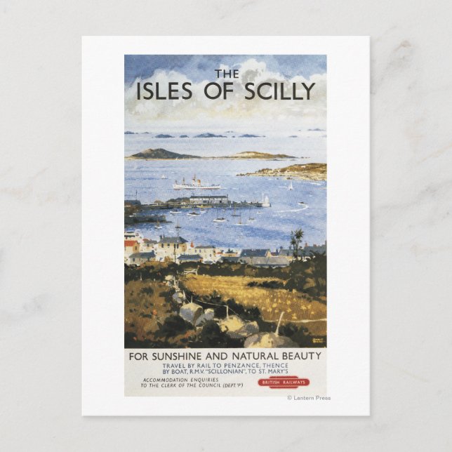 Aerial Scene of Town and Dock Railway Poster Postcard (Front)