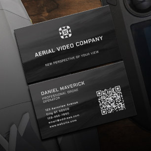 Aerial services logo drone business card