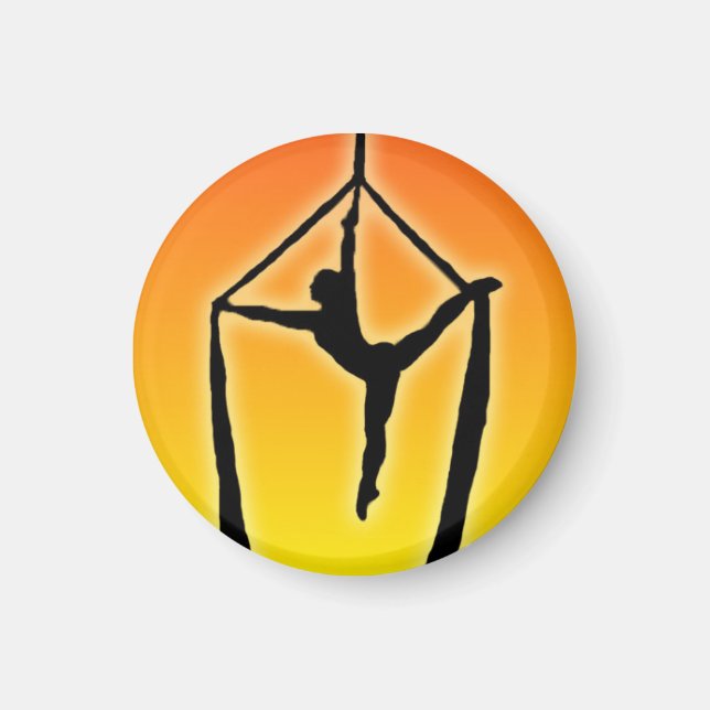 Aerial Silk Silhouette on Sunset Magnet (Front)