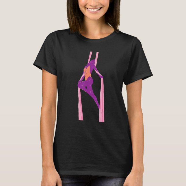 Aerial Silk Yoga   Aerialist Yogi Dance Acrobatics T-Shirt (Front)