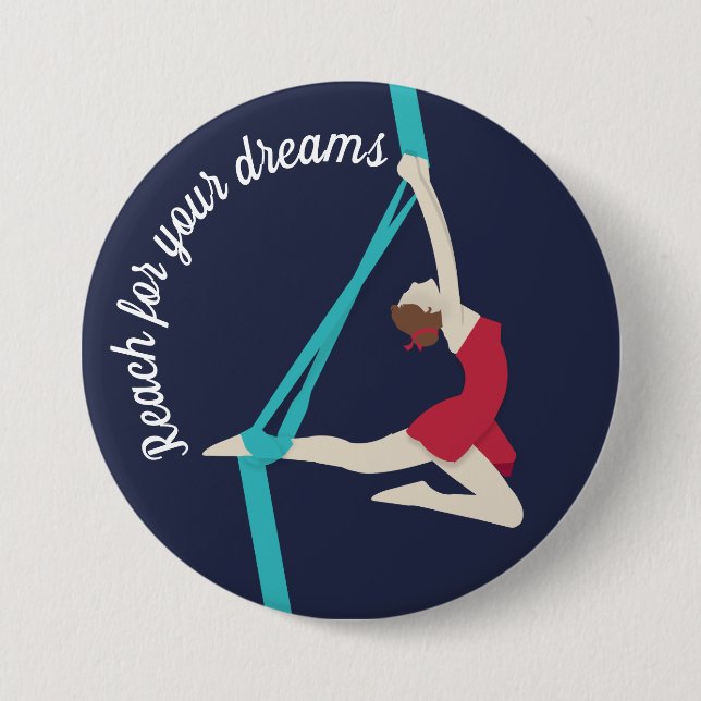 Aerial Silks 7.5 Cm Round Badge (Front)
