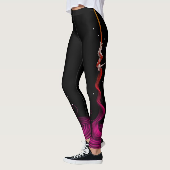 Aerial Silks Artist Fushia Fade Leggings (Left)