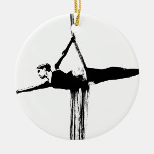 Aerial Silks Dancer Ceramic Tree Decoration