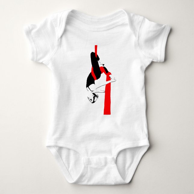 Aerial Silks Dancer Gemini Pose Baby Bodysuit (Front)