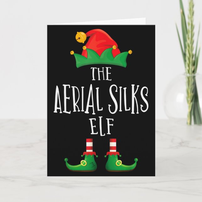 Aerial Silks Elf Shirt Family Matching Pyjamas Chr Card (Front)