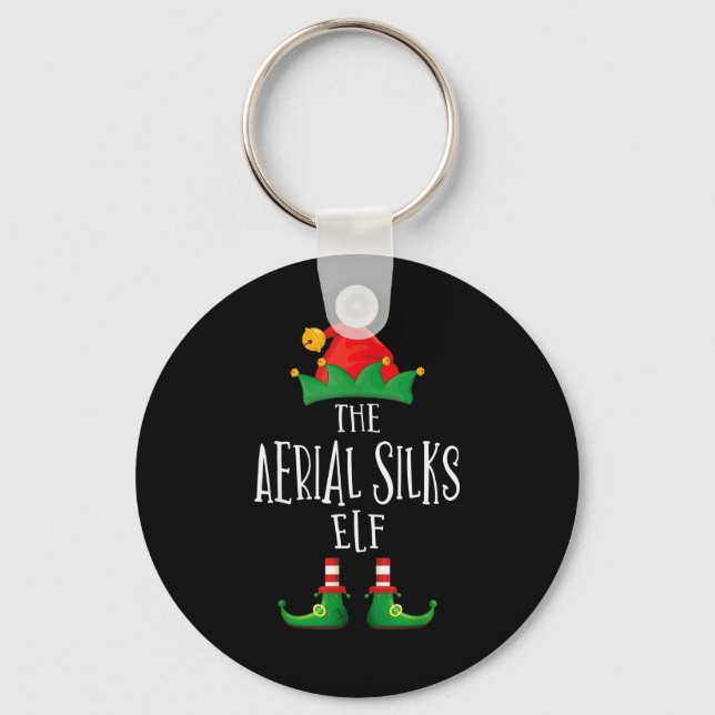 Aerial Silks Elf Shirt Family Matching Pyjamas Chr Key Ring (Front)
