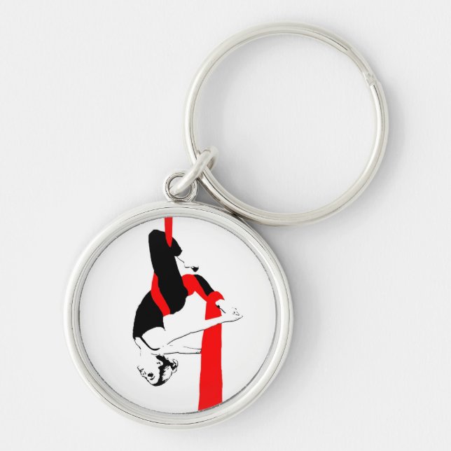 Aerial Silks Gemini Pose Keychain (Front)