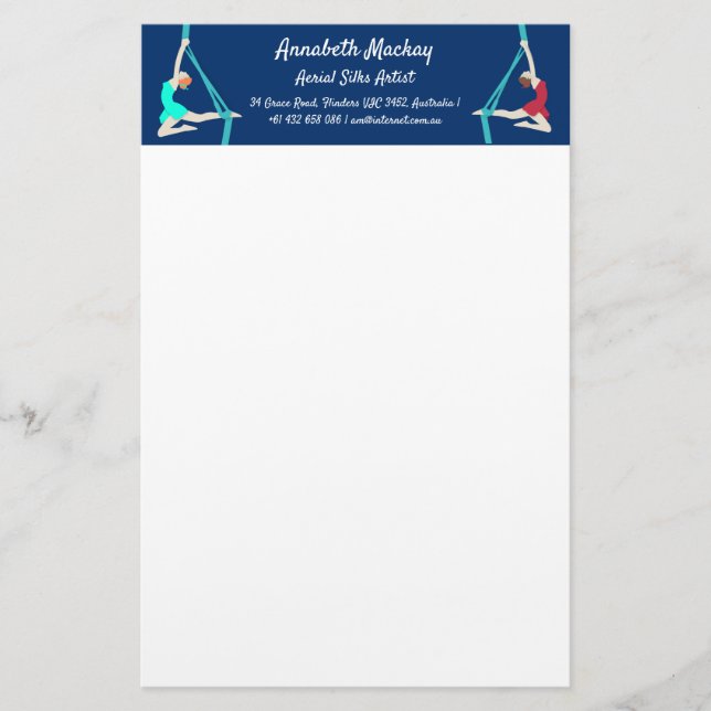 Aerial Silks Stationery (Front)