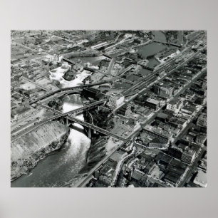 AERIAL SPOKANE c. 1950 Poster