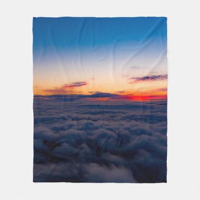 Aerial sunset view over the Blue Ridge Mountains f Fleece Blanket (Front)