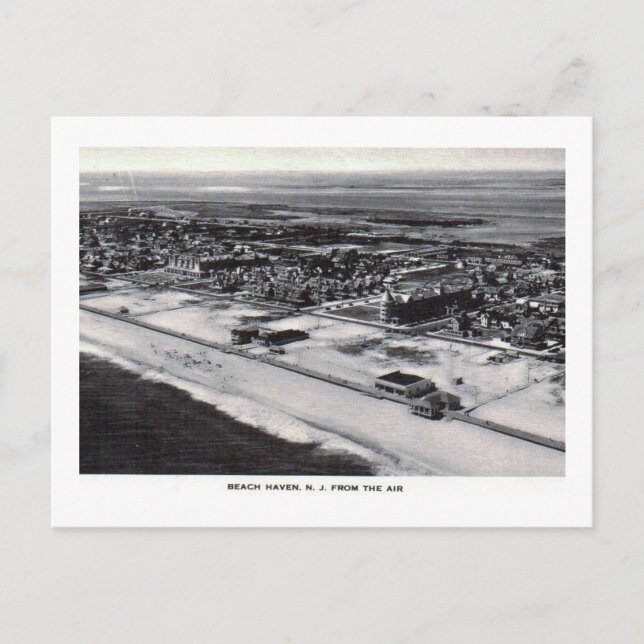 Aerial View, Beach Haven NJ Vintage Postcard (Front)