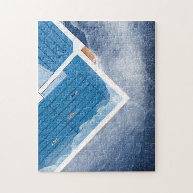 Aerial View Bondi Icebergs Pools Sydney Australia Jigsaw Puzzle (Vertical)