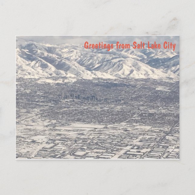 Aerial View - Greetings from Salt Lake City Postcard (Front)