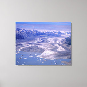 Aerial view Lowell Glacier, Kluane National Canvas Print