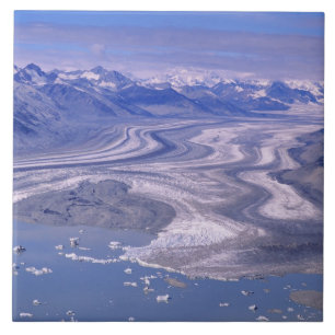 Aerial view Lowell Glacier, Kluane National Tile