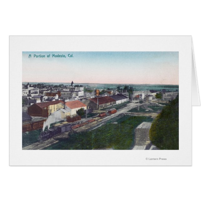 Aerial View of a Portion of CityModesto, CA (Front Horizontal)